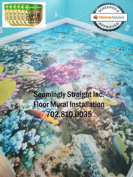 3D floor mural installer Las Vegas Nevada, mural installation 2017